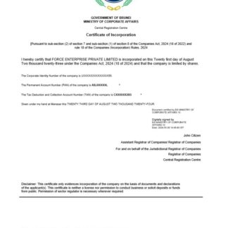 Cabo Verde certificate of registration Word and PDF template download template file