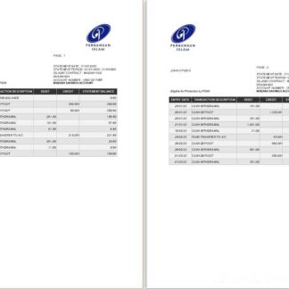 Malaysia Perbankan Islam bank statement Word and PDF tmplate 1 scr download template file
