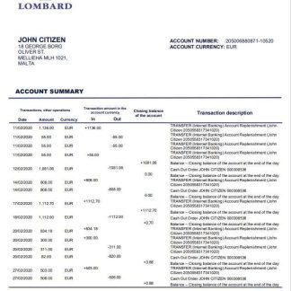 Malta Lombard Bank Malta p.l.c. download template file