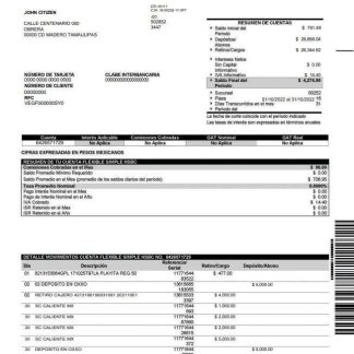 Mexico HSBC download template file