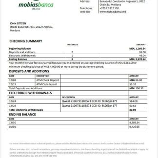 Moldova Mobiasbanca bank statement download template file