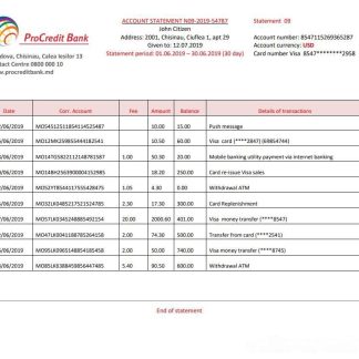 Moldova Pro credit bank mold download template file