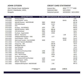 Mongolia Chinggis Khaan Bank download template file