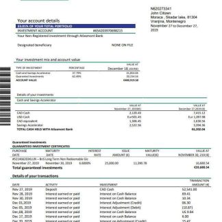 Montenegro Atlasmont Bank statement download template file