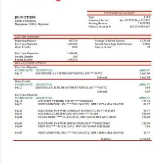 Myanmar Yoma Bank statement download template file