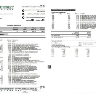 Australia Woodforest National bank statement download template file
