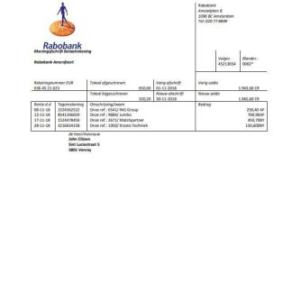 Netherlands Rabobank bank statement easy to fill template in Word and PDF format download template file