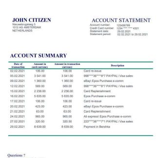 Netherlands Triodos Bank download template file