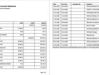 Pakistan Askari Bank account statement Word and PDF template, 2 pages download template file