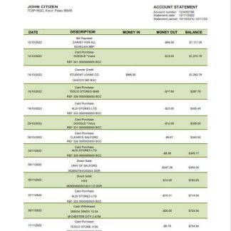 Palau Bank of Guam Bank statement download template file