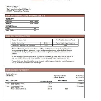 Panama Banco Aliado bank statement download template file