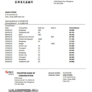 Philippine Bank of Communications download template file