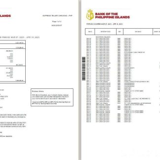 Philippines Bank of the Philippine Islands bank st 2 pages download template file