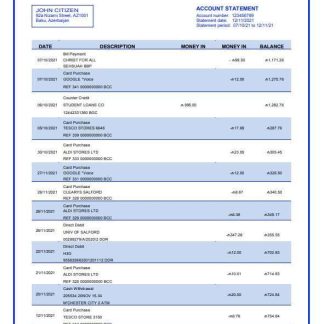 Azerbaijan Atabank bank statement template in Word and PDF format download template file