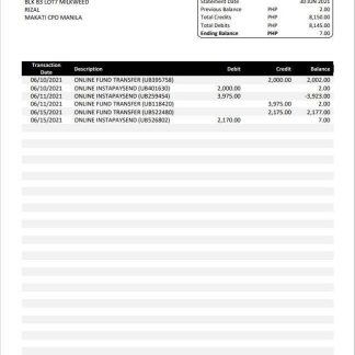 Philippines Unionbank word download template file