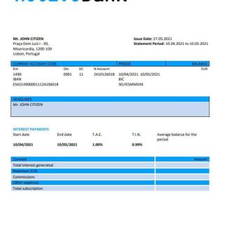 Portugal Banco Activobank S.A. download template file