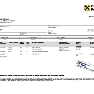 Romania Raiffeisen Bank download template file