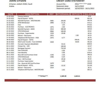 Saudi Arabia SABB bank statement download template file