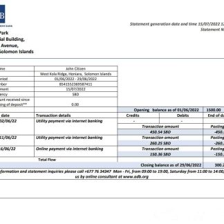 Solomon Islands ADB bank statement download template file