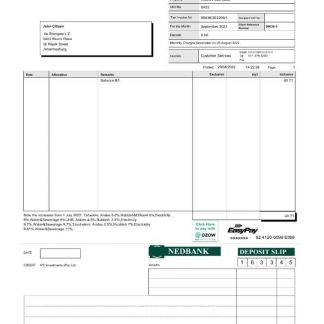 South Africa Nedbank statement Word and PDF template scr download template file