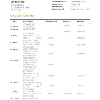 Spain Bankinter bank statement download template file