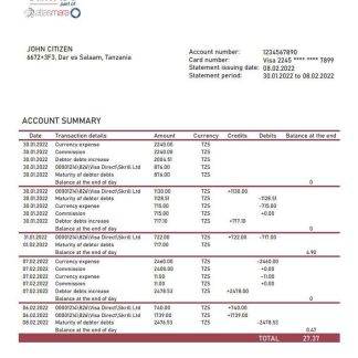 Tanzania BancABC bank statement download template file