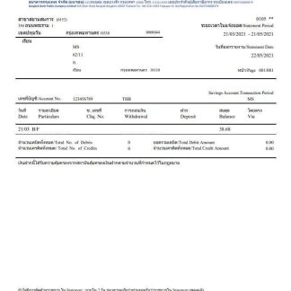 Thailand Bangkok bank account statement template in Word and PDF format download template file