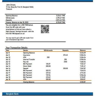 Thailand Bangkok bank st Version 2 download template file