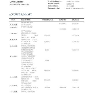 Timor Leste BNU bank statement download template file
