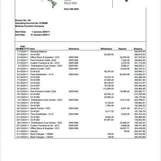 UK Atom Bank account statement Word and PDF template download template file