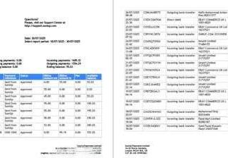 UK SumUp account statement Word and PDF template, 2 pages download template file