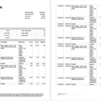 United Kingdom Suits Me bank statement Word and PDF template, 2 pages download template file