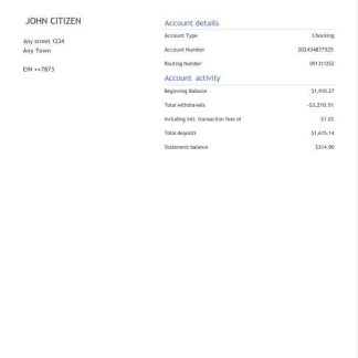 USA CA San Francisco Mercury bank statement 3 page download template file