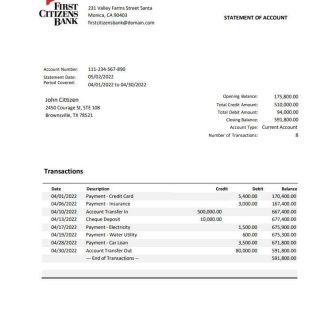 USA First Citizens Bank download template file