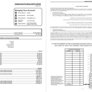 USA Howard bank statement 4 pages download template file