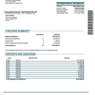 USA JP Morgan Chase Bank download template file