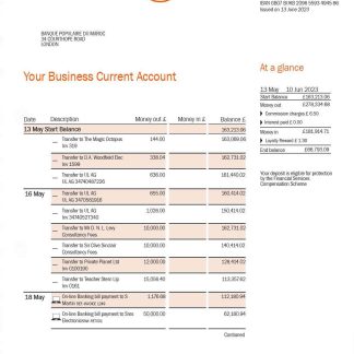 BANQUE Populaire du Maroc bank statement download template file