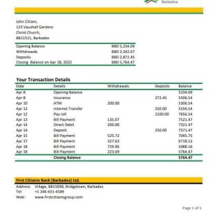 Barbados first citizens bank statement xls download template file