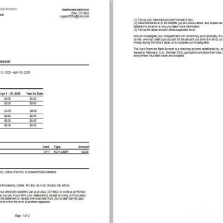 USA TX Card premium bank account statement scr download template file