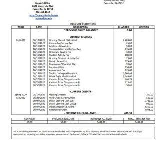 USA University of Southern Indiana download template file