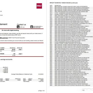 USA Washington BB&T bank 5 PAGES download template file