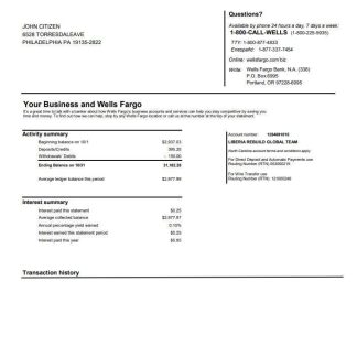 USA Wells Fargo Bank VERSION 2 download template file
