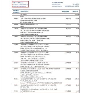 Bosnia and Herzegovina ASA Banka bank statement template in Excel and PDF format download template file