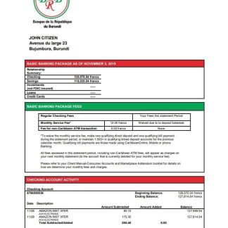 Burundi Bank of the Republic of Burundi bank statement download template file