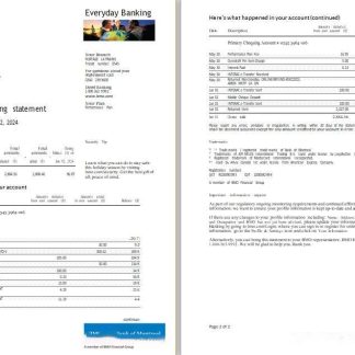 Canada BMO bank everyday banking statement scr download template file