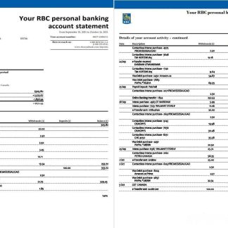 Canada RBC 4 pages (John Citizen) download template file