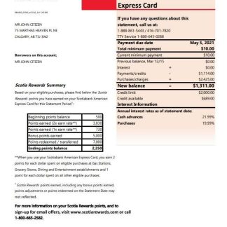 Canada Scotiabank bank statement (autosum) download template file