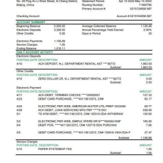 China Minsheng bank statement xls download template file