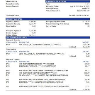 Comoros Exim bank statement xls download template file