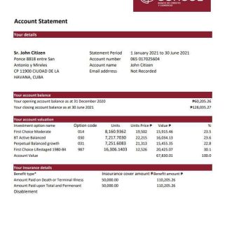 Cuba Bandec Banco de Credito y Comercio bank statement easy to fill template in .xls and .pdf file format download template file